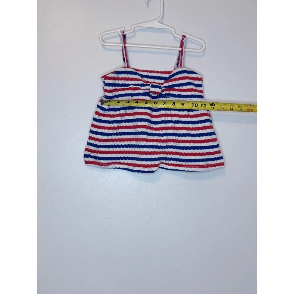 Old‎ Navy Red White Blue Striped Bow Camisole Tank Top Girls Size M 8